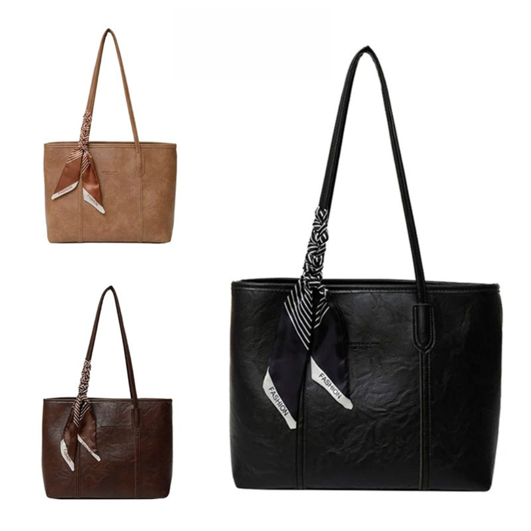 Cartera Tote Clásica con Pañuelo – 35 cm