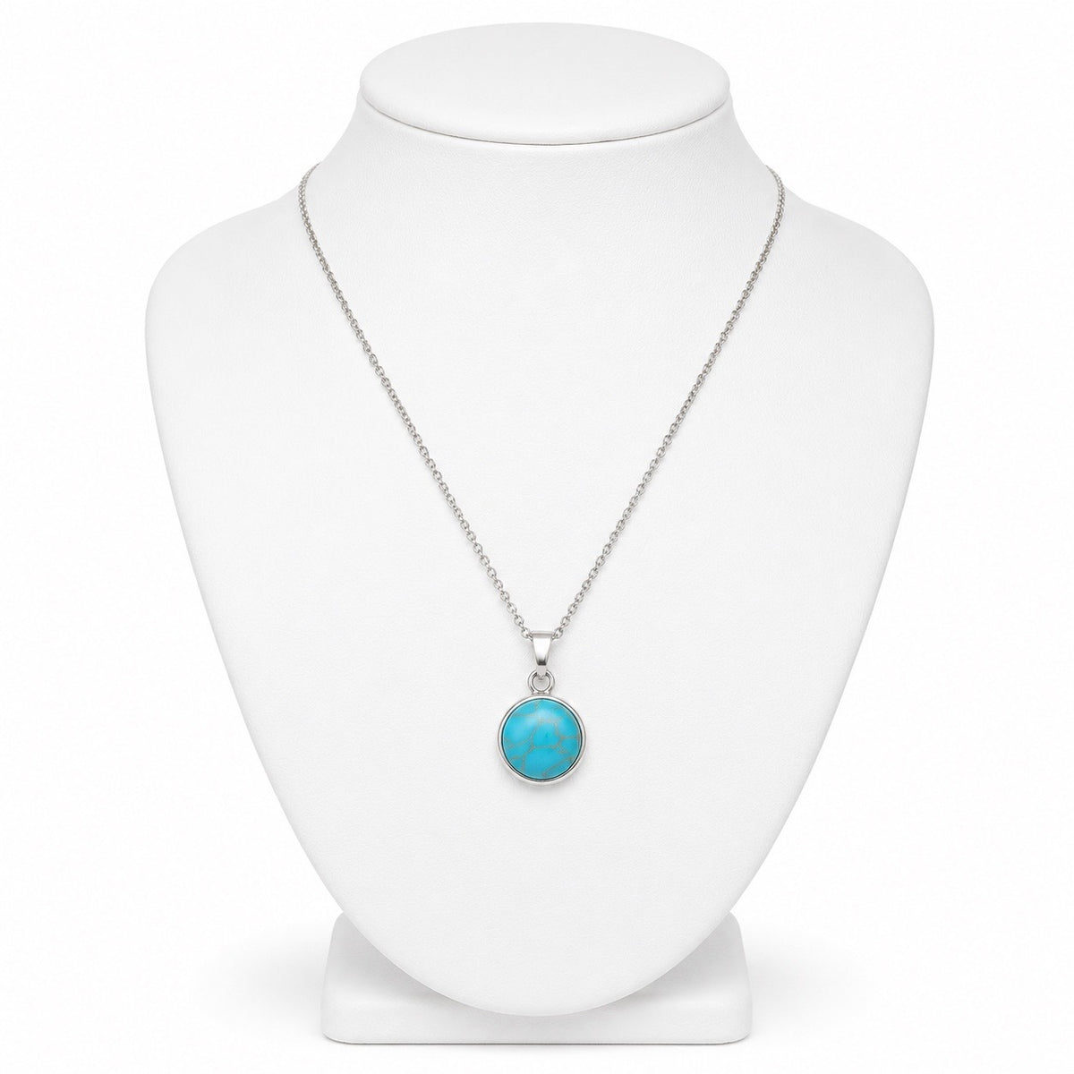 Conjunto plateado con turquesa
