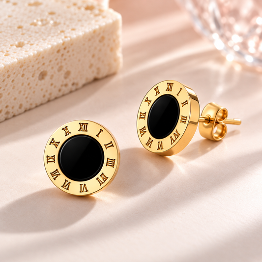Aros Mini Roman Black – Acero Inoxidable