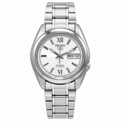 Seiko 5 Automático SNKL51K1 – Esfera Plateada/Blanca y Acero