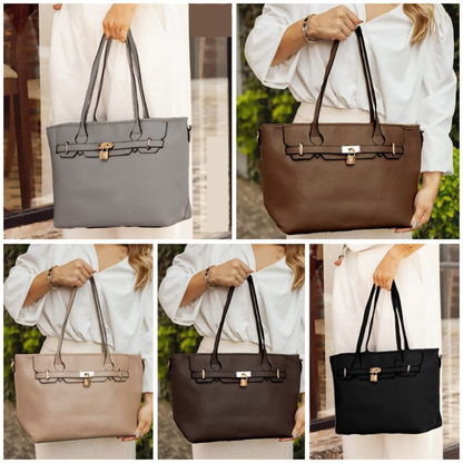 Cartera Ejecutiva con Detalle Metálico y Candado Decorativo