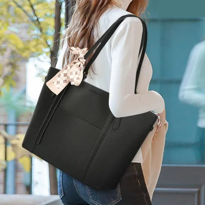 Cartera Tote con Pañuelo Decorativo y Correa Ajustable