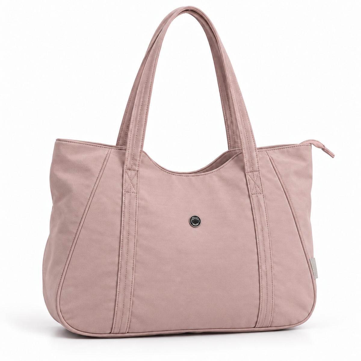 Bolso tote de hombro con cierre y bolsillos