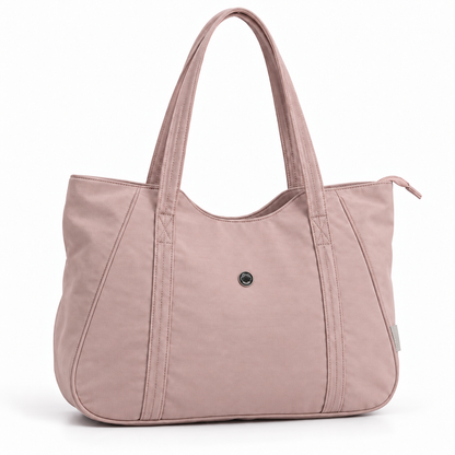 Bolso tote de hombro con cierre y bolsillos