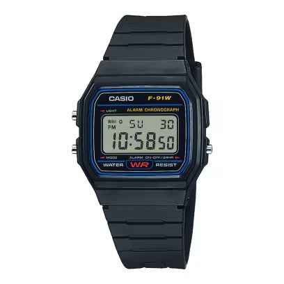 RELOJ CASIO CABALLERO NEGRO F-91W-1D