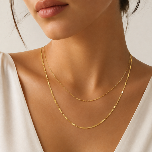 Collar Doble Dorado Minimalista
