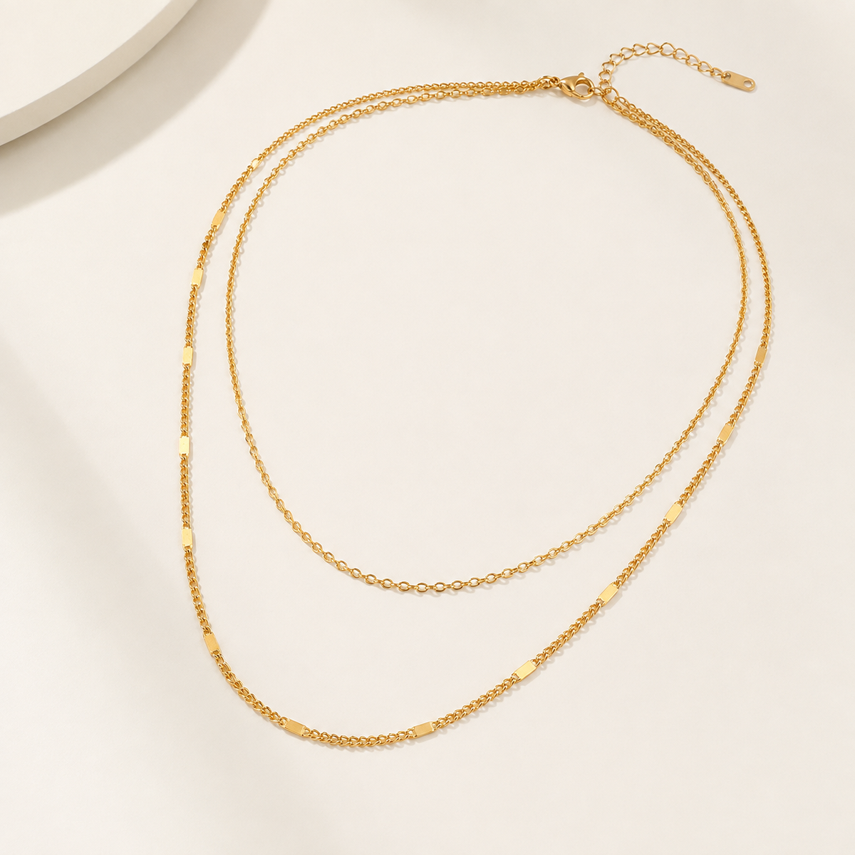Collar Doble Dorado Minimalista