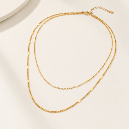 Collar Doble Dorado Minimalista