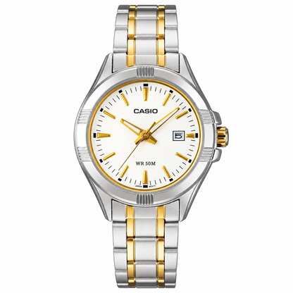 Casio LTP-1308SG-7AVDF – Mujer Bicolor Blanco/Dorado