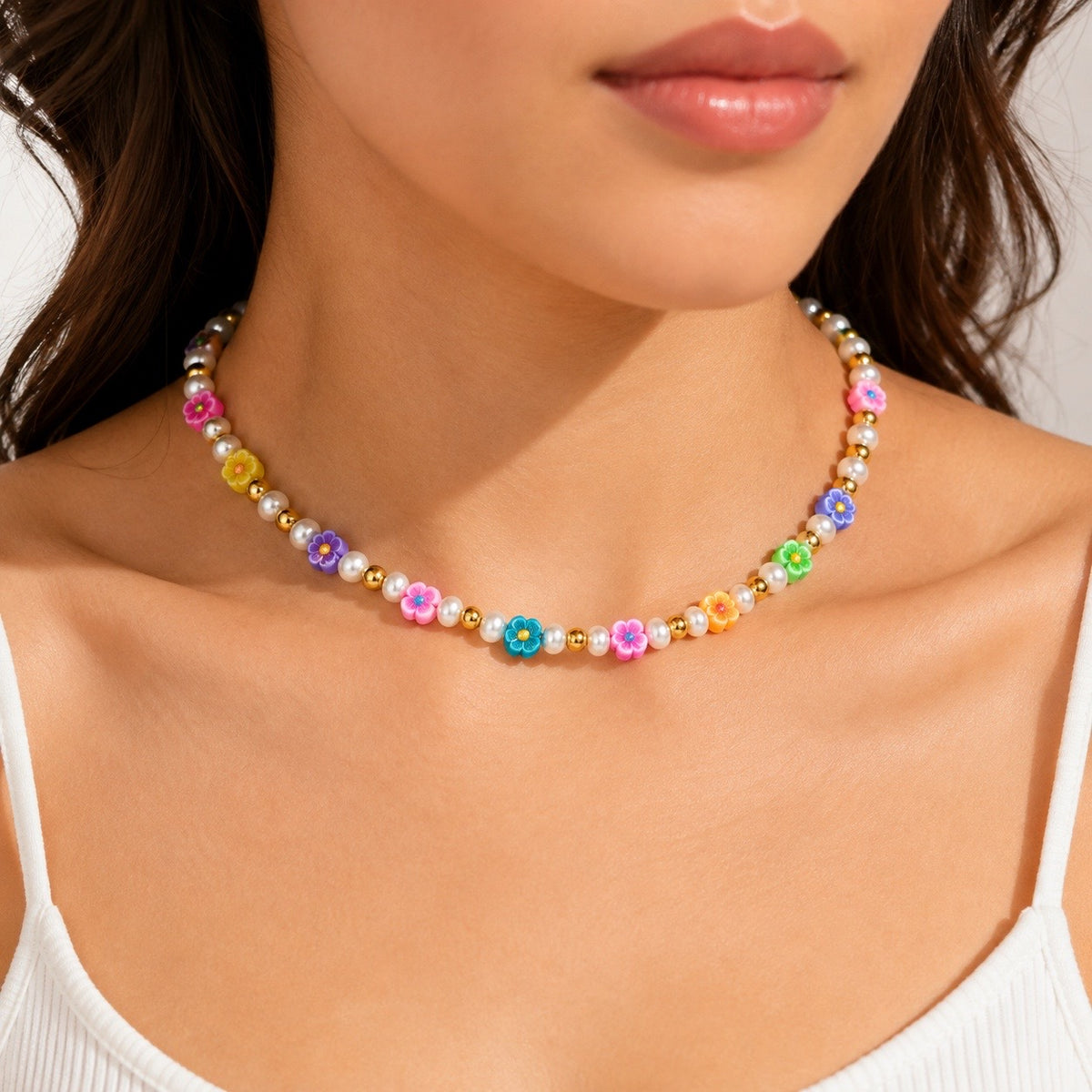 Collar Multicolor con perlas