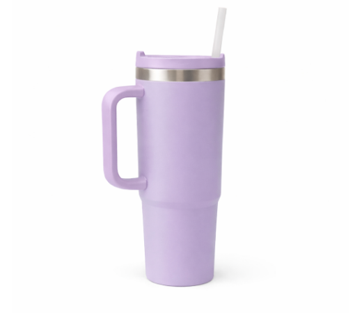 Vaso Térmico con Asa y Pajita – 900 ml.