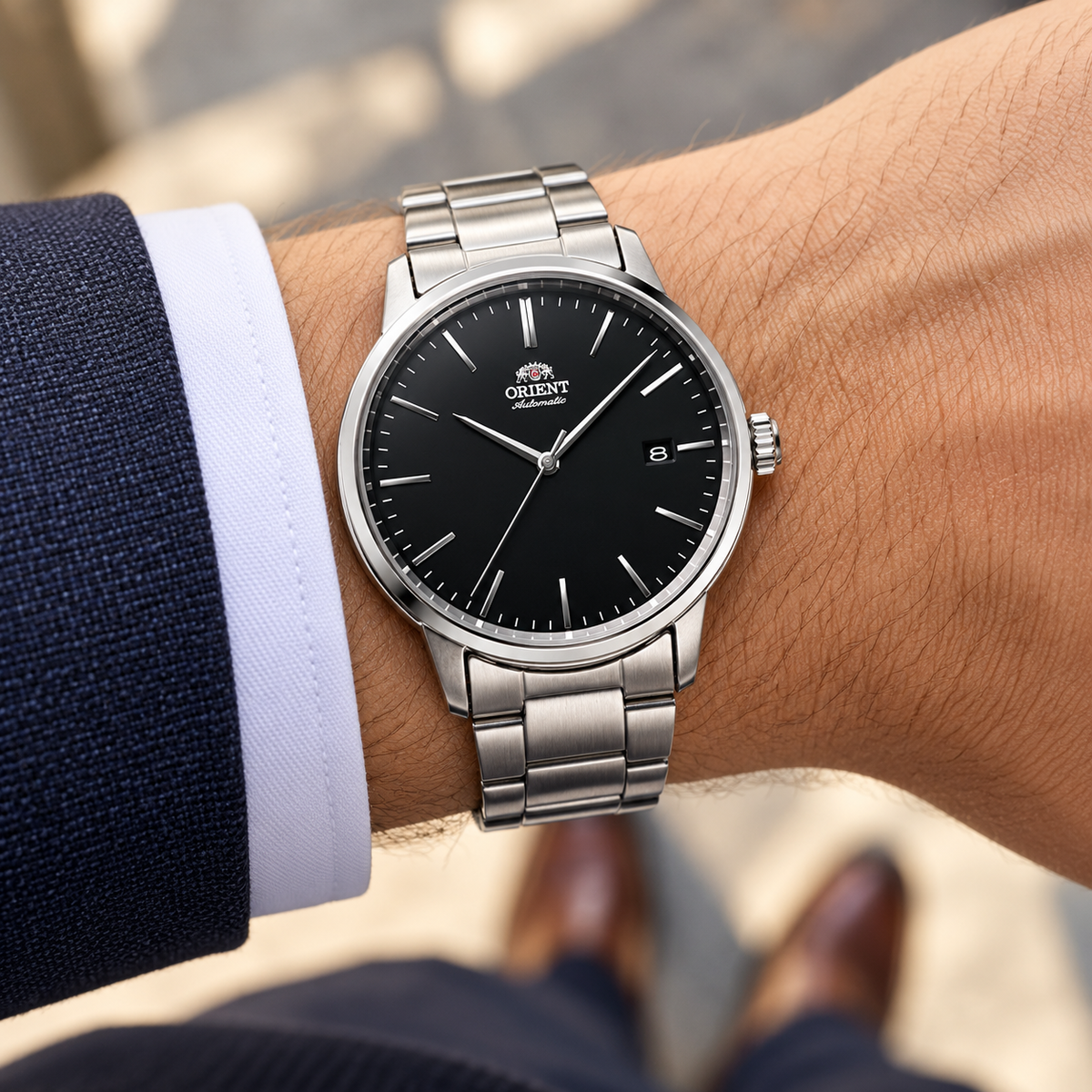 Reloj Orient Maestro Automático Esfera Negra RA-AC0E01B