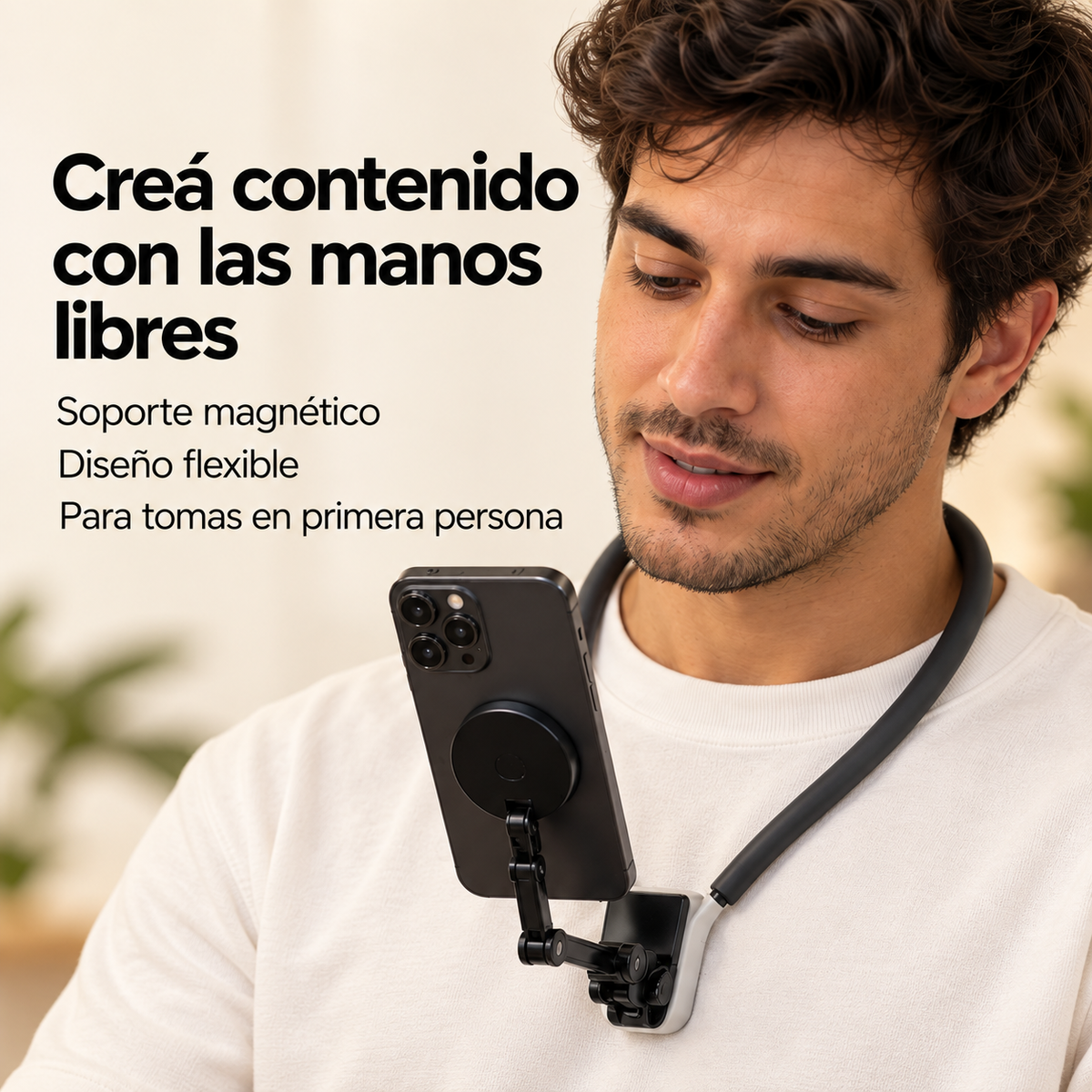 Soporte magnético para cuello – Grabación manos libres