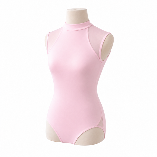 Malla de Danza Brisa Ruggio – Cuello Alto con Tul | Rosa