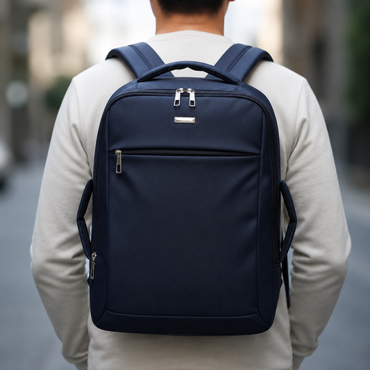 Mochila Ejecutiva Porta Notebook con Puerto USB – Azul Marino