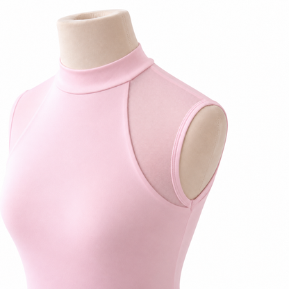 Malla de Danza Brisa Ruggio – Cuello Alto con Tul | Rosa
